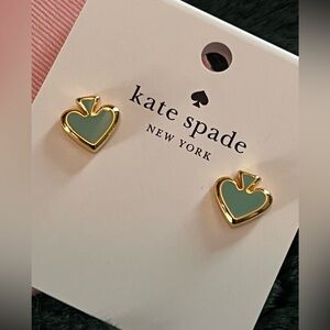 Kate Spade green spade studs, NWT and dust bag